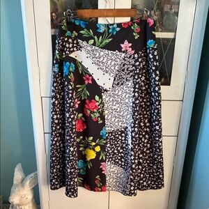 Calvin Klein sz 8 Floral Patchwork Skirt - Multicolor euc